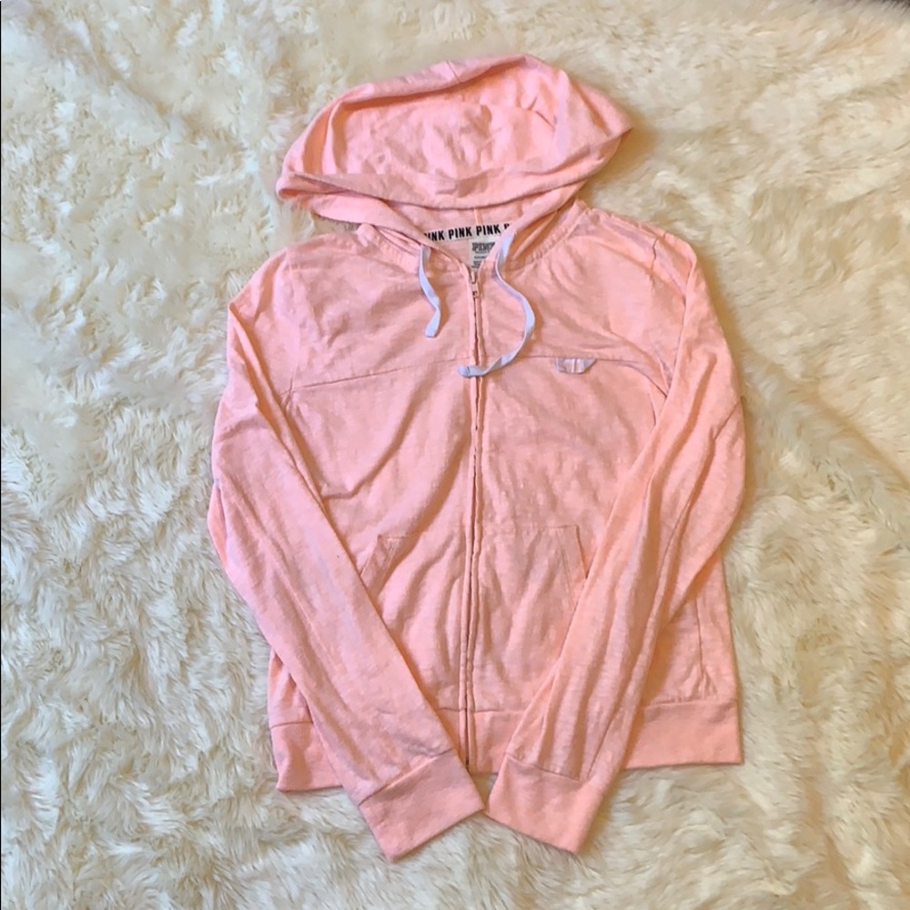 Peach Pink Victoria’s Secret Logo Zip Up